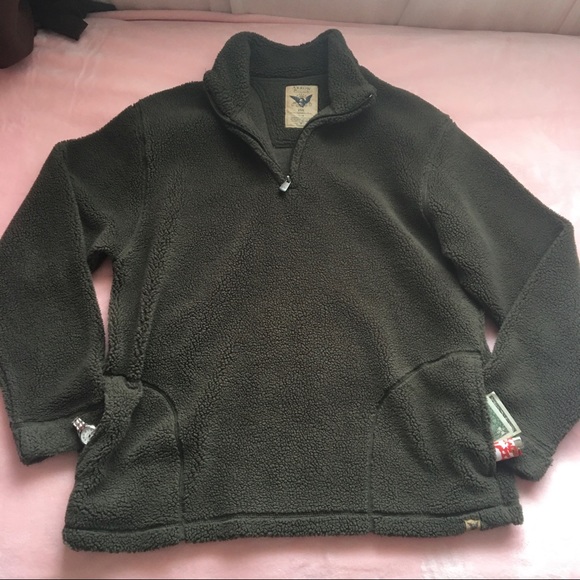 Men’s Brown Sherpa Fleece Quarter Zip (L) - Picture 12 of 14